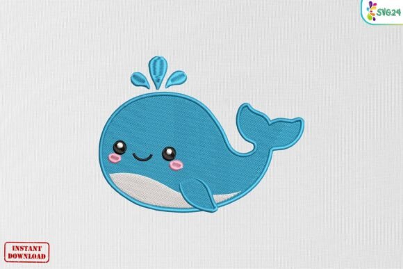 Cute Blue Whale Ocean Splash