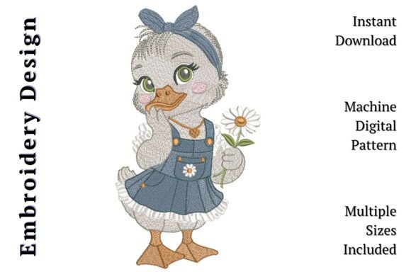 Cute Duck Baby Girl with Daisy