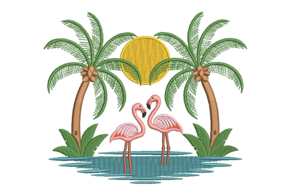 Flamingo Tropical Sunset