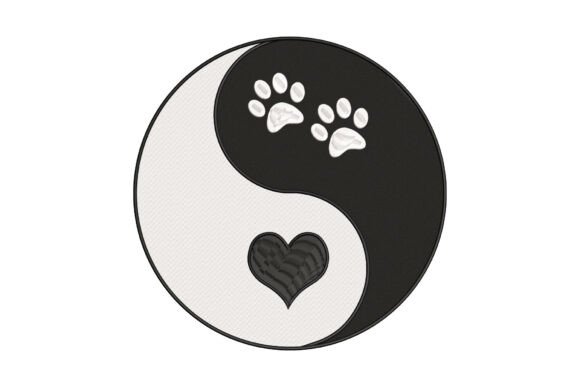 Heart Paw Print Yin Yang