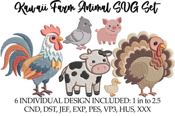Kawaii Farm Animal SVG Set
