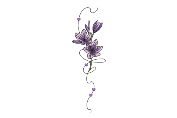Lavender Hearts – Delicate Floral Border