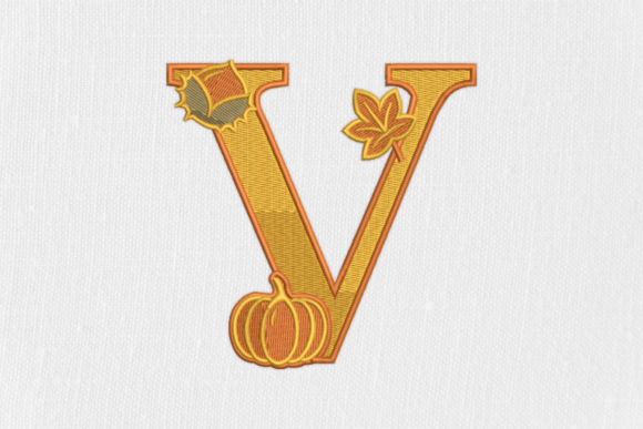 Letter V Autumn Monogram