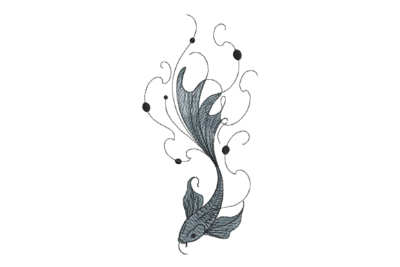 Minimalist Koi Fish Line Art