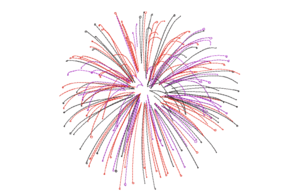 Triple Fireworks Burst